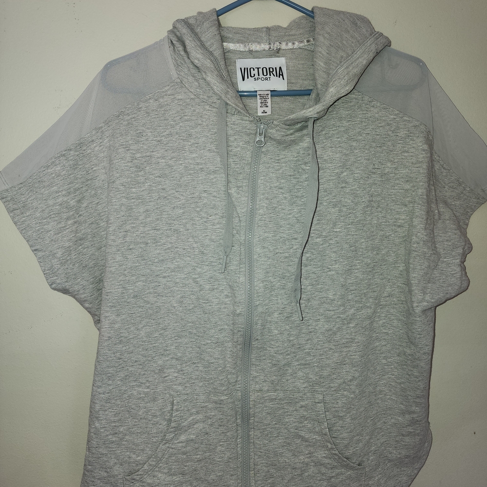 Victoria Sport-  Gray Short Sleeve Hoodie - Picture 3 of 6